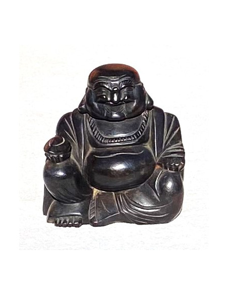 Hotei 17 cm (smějící se, veselý, šťastný, happy Buddha) - dřevěná soška