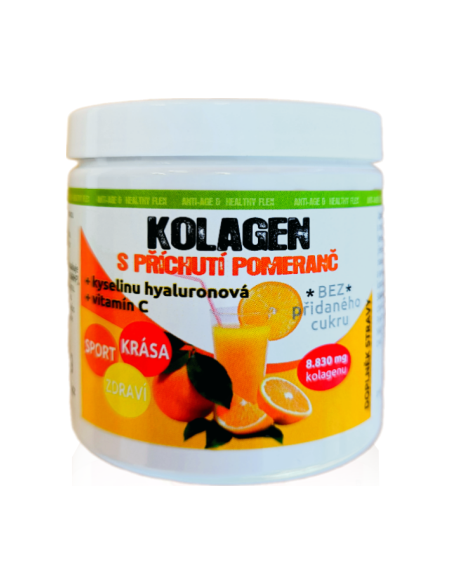 Kolagen s příchutí POMERANČ + Kyselina Hyaluronová + vitamín C 140g