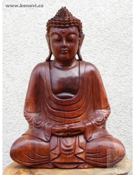 Dřevěná soška Buddhy 40 cm - Indonésie