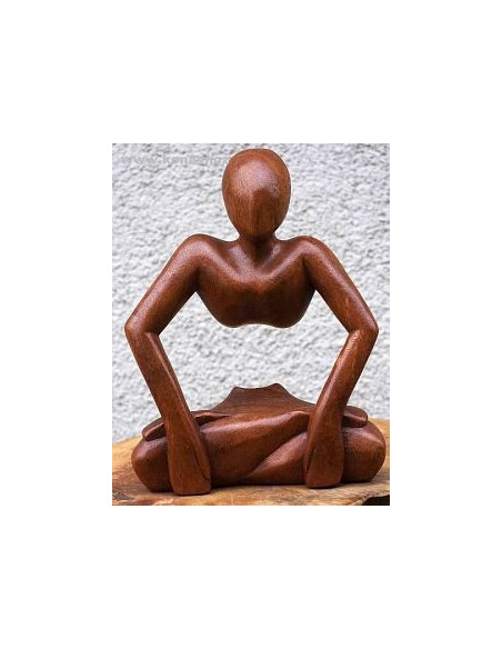 YOGA MAN  30cm, dřevěná abstraktní soška, Indonésie