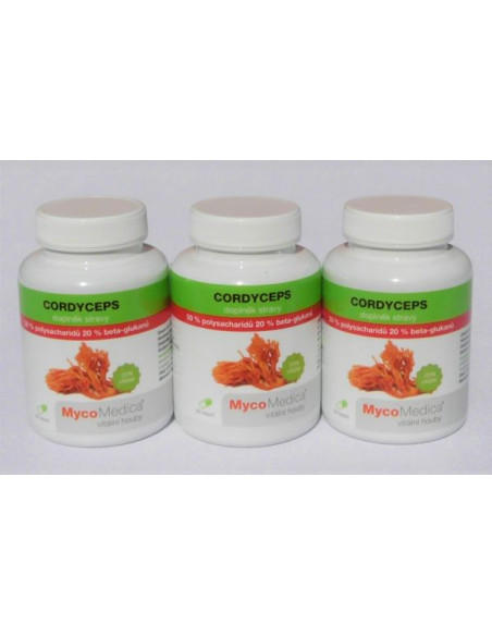 Mycomedica Cordyceps 50% polysacharidů  3 x 90 kapslí