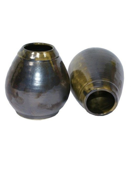 Keramická kalabasa na maté METALICKÁ GLAZURA - cca 200 ml