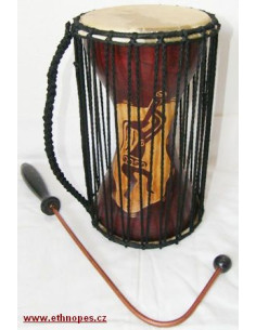Mluvící buben - Talking drum 30 cm - hnědý