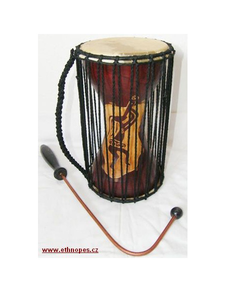 Mluvící buben - Talking drum 30 cm - hnědý