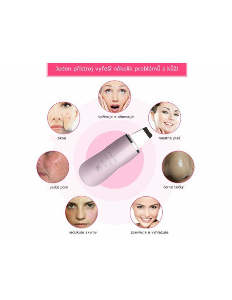 ILWY NEW SUPERSONIC Ultrazvuková špachtle na čištění pleti - růžová 1 