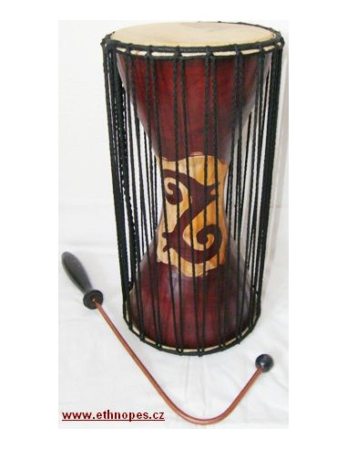 Mluvící buben - Talking drum 40 cm - hnědý