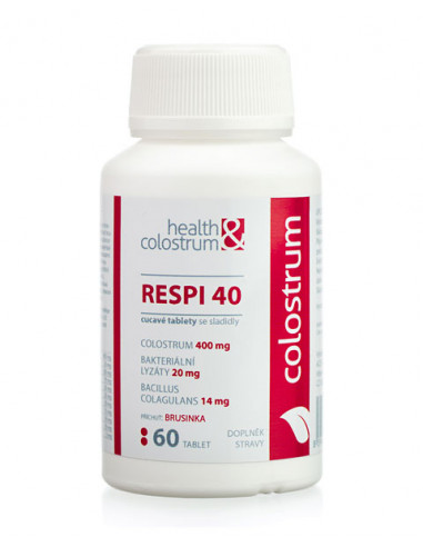 Health & Colostrum cucavé tablety Respi 40 s colostrem a mikrobiálními lyzáty - 60 ks