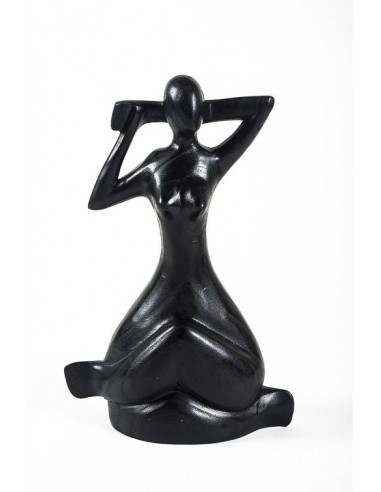 Dřevěná soška yoga unique 31 cm černá