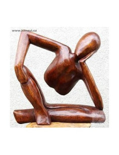 PŘEMÝŠLEJÍCÍ MUŽ  33 cm - abstraktní dřevěná soška, Indonésie