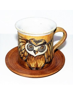 Keramický hrneček s podšálkem SOVA   
