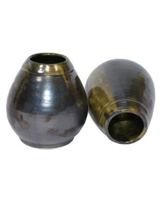 Keramická kalabasa na maté METALICKÁ GLAZURA - cca 200 ml