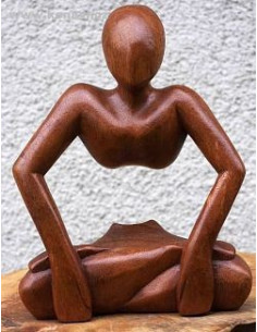 YOGA MAN  30cm, dřevěná abstraktní soška, Indonésie