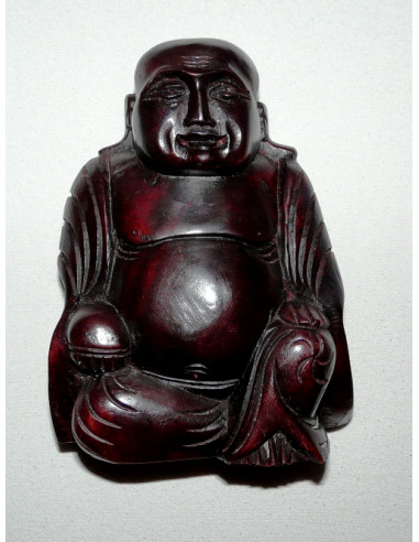 Hotei 21 cm (smějící se, veselý, šťastný, happy Buddha) - dřevěná soška