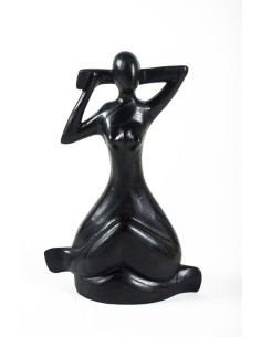 Dřevěná soška yoga unique 31 cm černá