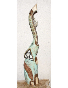 Soška SLON albesia zelenomodrý 102 cm