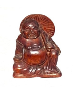 Hotei 20 cm (smějící se, veselý, šťastný, happy Buddha) - dřevěná soška