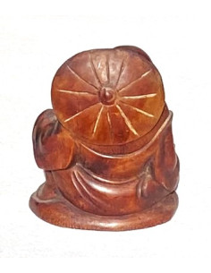 Hotei 20 cm (smějící se, veselý, šťastný, happy Buddha) - dřevěná soška 2