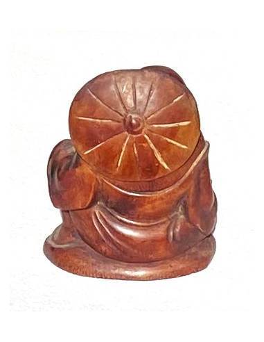 Hotei 20 cm (smějící se, veselý, šťastný, happy Buddha) - dřevěná soška 1