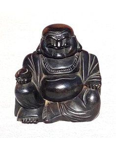 Hotei 17 cm (smějící se, veselý, šťastný, happy Buddha) - dřevěná soška