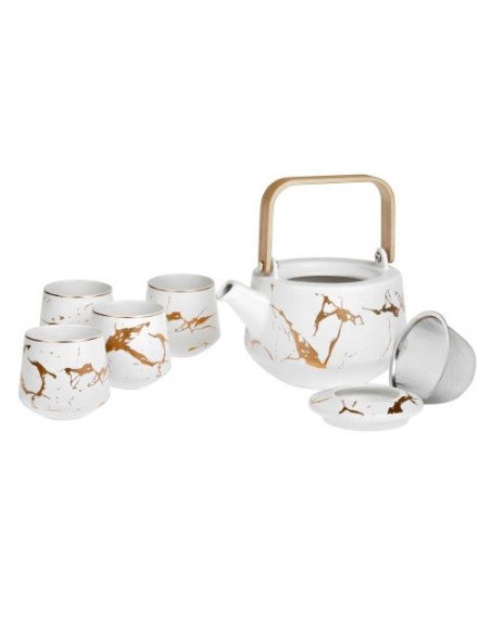 Oxalis Timea - porcelánová čajová souprava  se sítkem