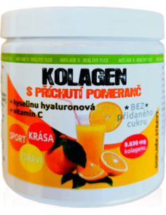 Kolagen s příchutí POMERANČ + Kyselina Hyaluronová + vitamín C 140g