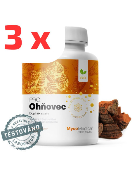 MycoMedica BIO Ohňovec PRO 3 x 90 kapslí