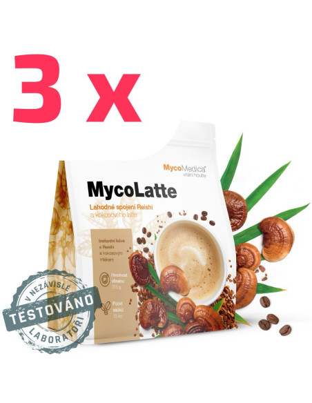 MycoMedica MycoLatte 3 x 15 sáčků instantní káva s Reishi 315 g