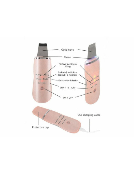 ILWY NEW SUPERSONIC Ultrazvuková špachtle na čištění pleti - růžová  4