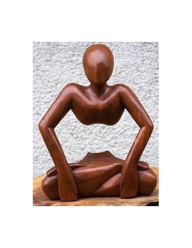 YOGA MAN  30cm, dřevěná abstraktní soška, Indonésie