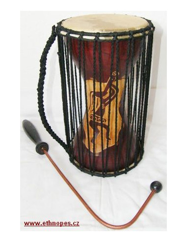 Mluvící buben - Talking drum 30 cm - hnědý